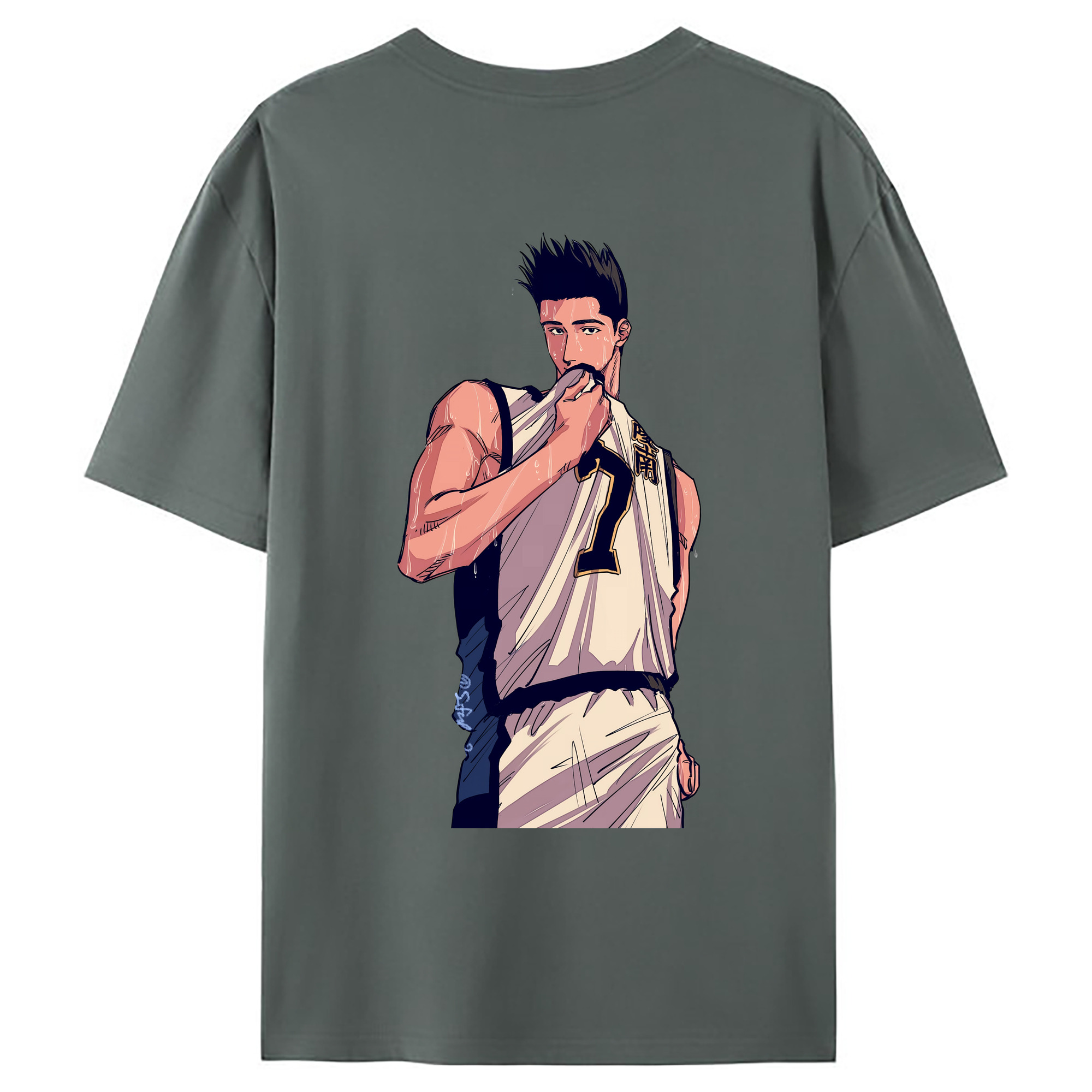 （画像用） SLAM DUNK／スラムダンク 綿100％ メンズ半袖Tシャツ（バックプリント） 通気性